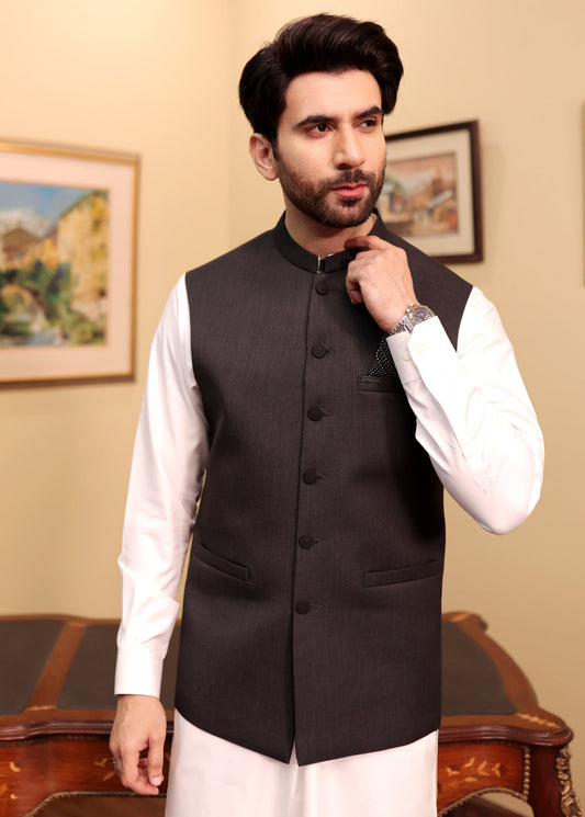 Plain Black Waistcoat For Men's