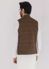 Golden Brown Men Waistcoat